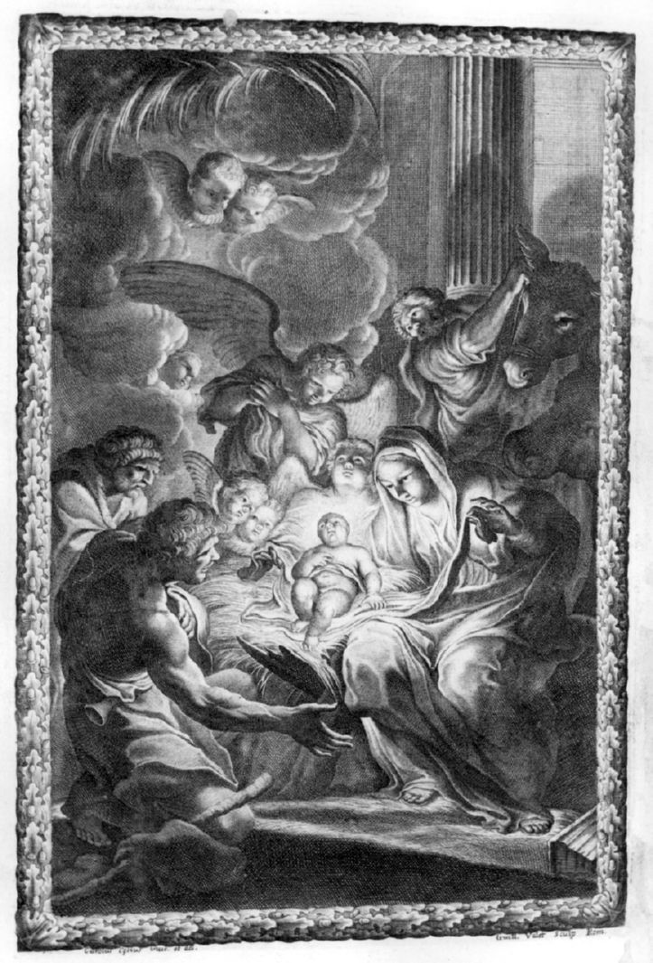 natività di Gesù (stampa) di Cesi Carlo, Vallet Guillaume (sec. XVIII)