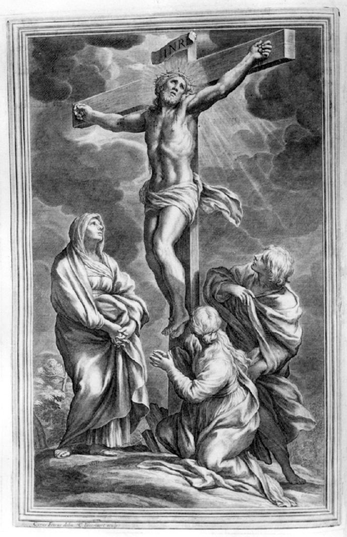 crocifissione (stampa) di Ferri Ciro, Bloemaert Cornelis il Giovane (sec. XVIII)