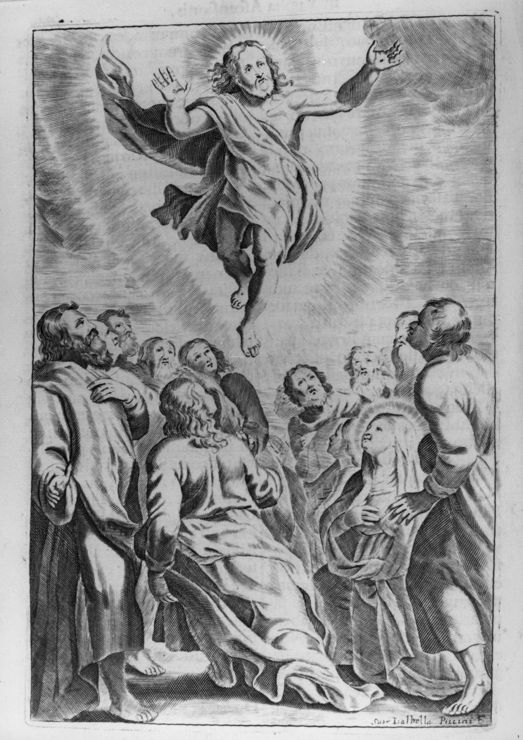 ascensione di Cristo (stampa, elemento d'insieme) di Piccini Isabella (secc. XVII/ XVIII)