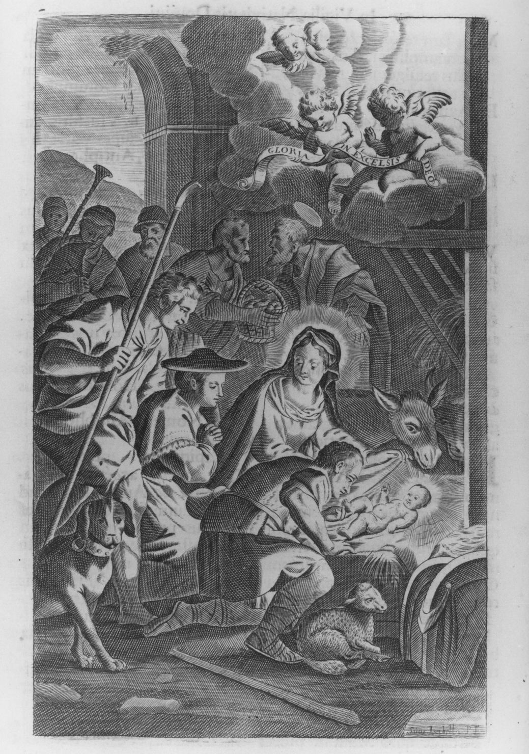 adorazione dei pastori (stampa, elemento d'insieme) di Piccini Isabella (secc. XVII/ XVIII)