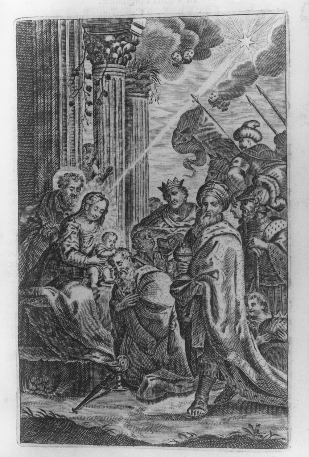 adorazione dei Re Magi (stampa, elemento d'insieme) di Piccini Isabella (secc. XVII/ XVIII)