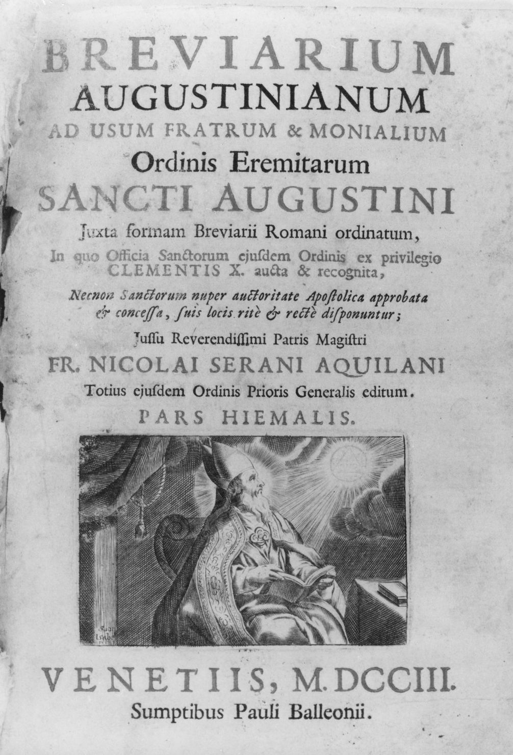 Sant'Agostino (stampa, elemento d'insieme) di Piccini Isabella (secc. XVII/ XVIII)