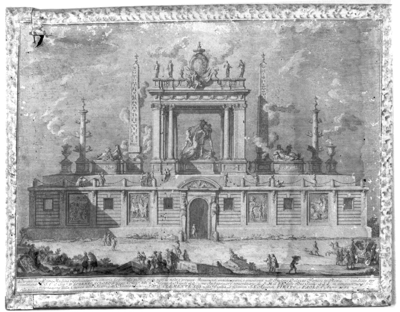 apparato trionfale (stampa) di Vasi Giuseppe, Palazzi Giuseppe, Posi Paolo (sec. XVIII)