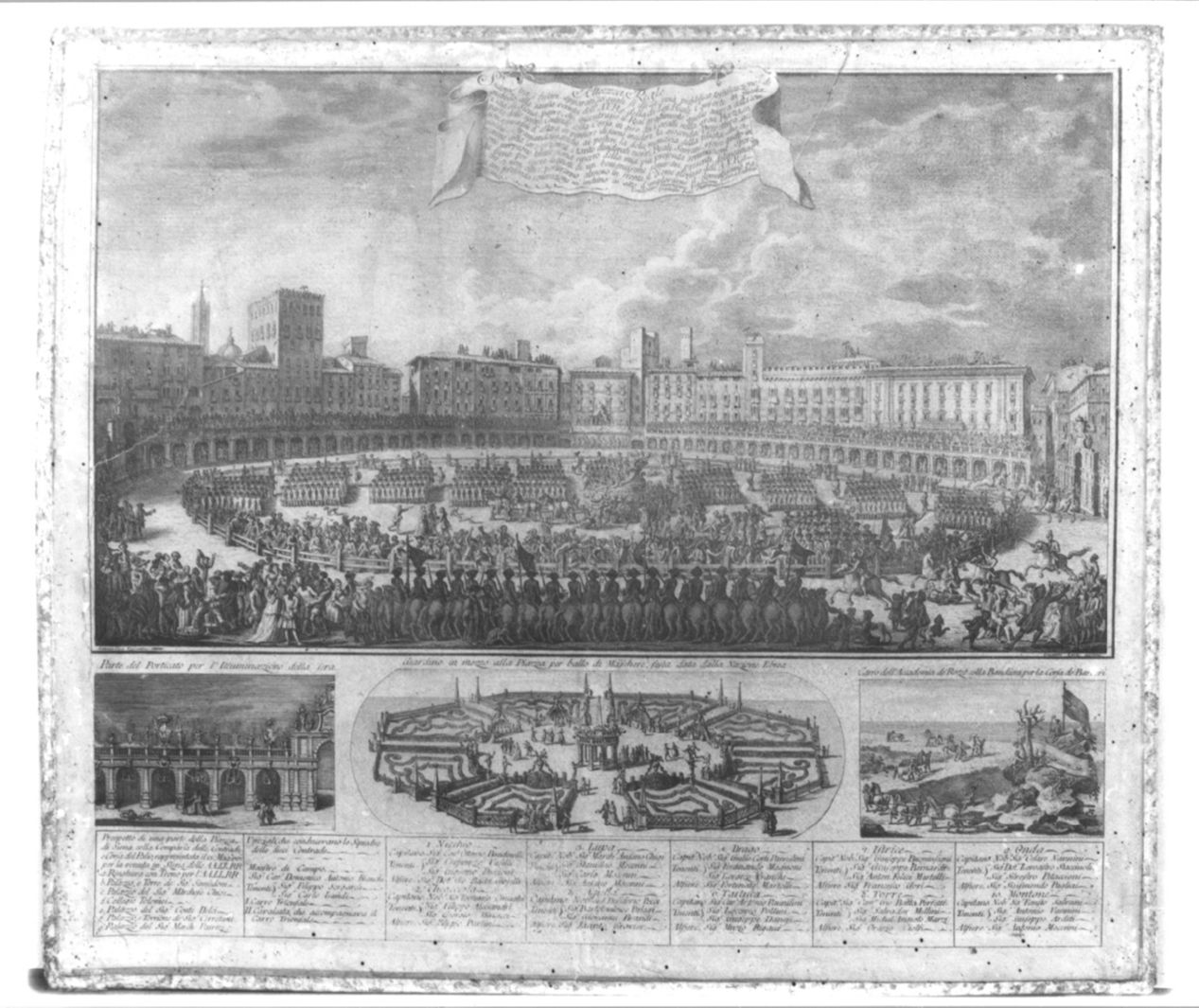 veduta di Piazza del Campo (stampa smarginata) di Zocchi Giuseppe, Cioci Antonio (sec. XVIII)