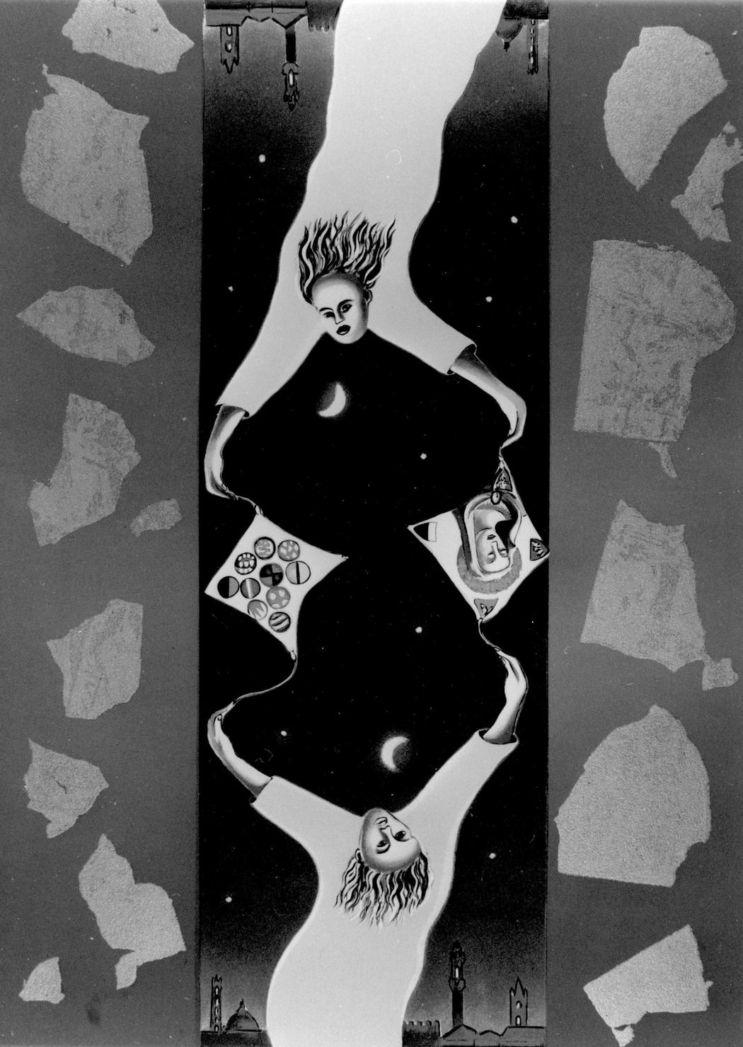 veduta di Siena con Madonna Assunta (stampa a colori) - ambito italiano (sec. XX)