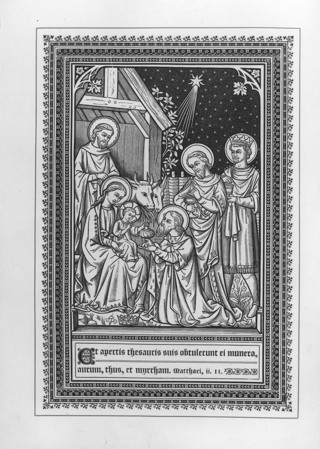 adorazione dei Re Magi (stampa, elemento d'insieme) - ambito fiammingo (fine/inizio secc. XIX/ XX)