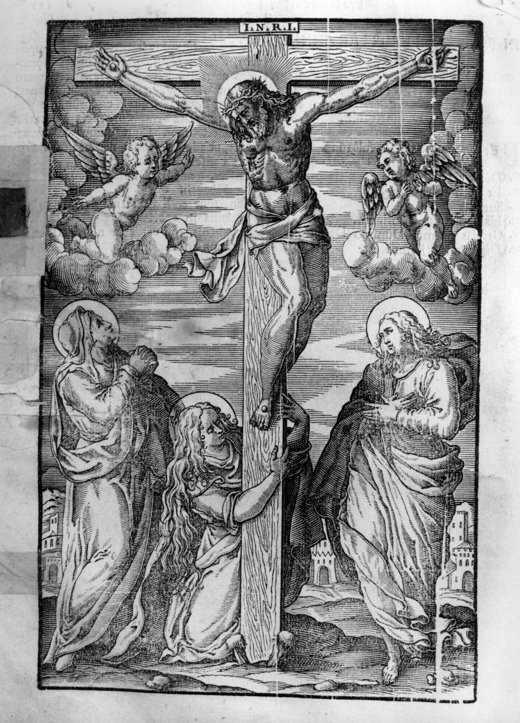crocifissione di Cristo (stampa, elemento d'insieme) - ambito Europa nord-occidentale (terzo quarto sec. XVIII)