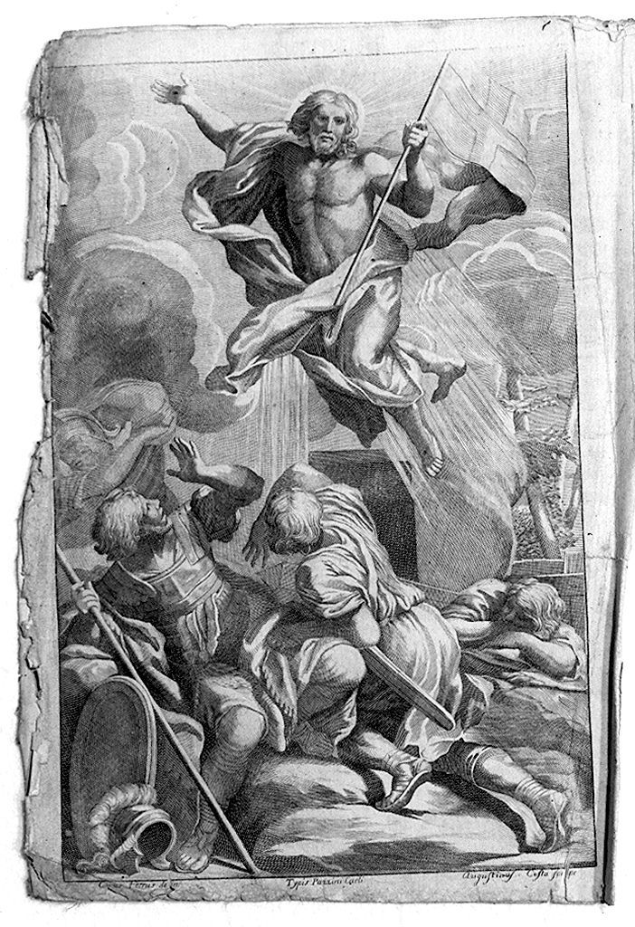 resurrezione di Cristo (stampa, elemento d'insieme) di Costa Agostino, Ferri Ciro (sec. XVIII)