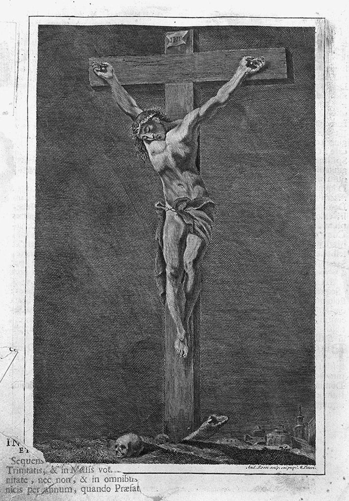 Cristo crocifisso (stampa, elemento d'insieme) di Rossi Andrea, Pitteri Marco Alvise (sec. XVIII)