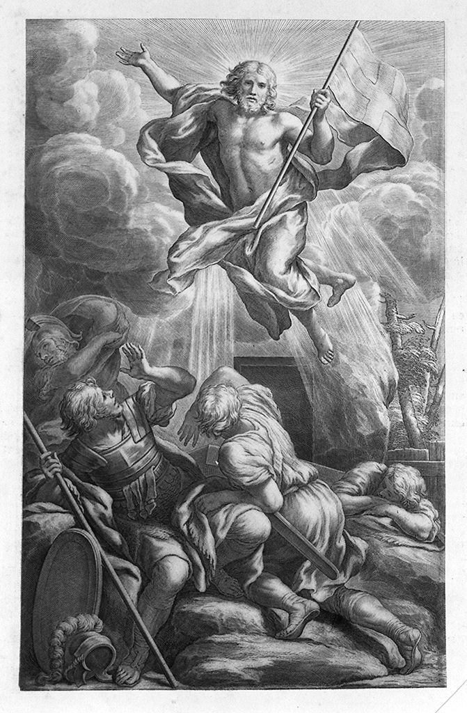 resurrezione di Cristo (stampa, elemento d'insieme) di Bloemaert Cornelis il Giovane, Ferri Ciro (secc. XVII/ XVIII)