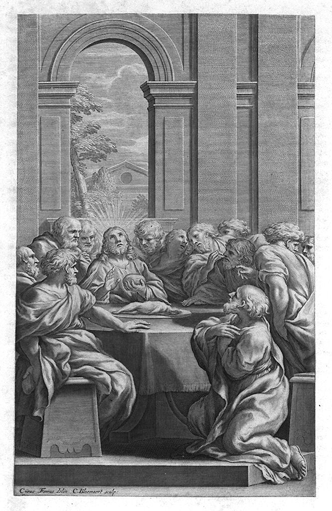 ultima cena (stampa, elemento d'insieme) di Bloemaert Cornelis il Giovane, Ferri Ciro (sec. XVII)