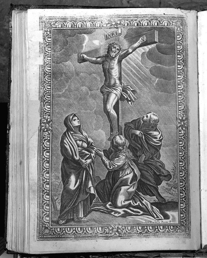 crocifissione di Cristo (stampa, elemento d'insieme) di Piccini Isabella, Ferri Ciro (sec. XVIII)