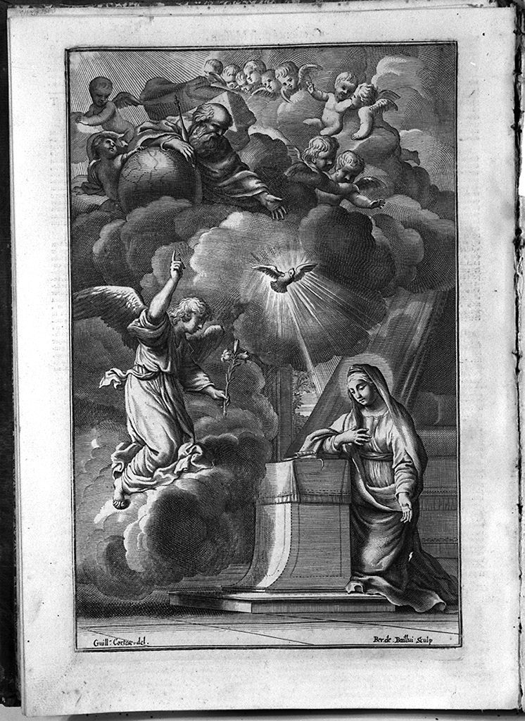 Annunciazione (stampa, elemento d'insieme) di Bailliu Barend de, Courtois Jacques detto Bergognone (sec. XVII)