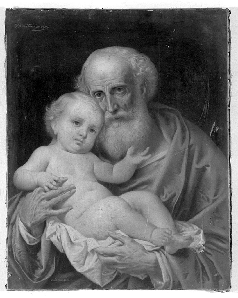 San Giuseppe e Gesù Bambino (stampa) di Bertini Giuseppe (seconda metà sec. XIX)