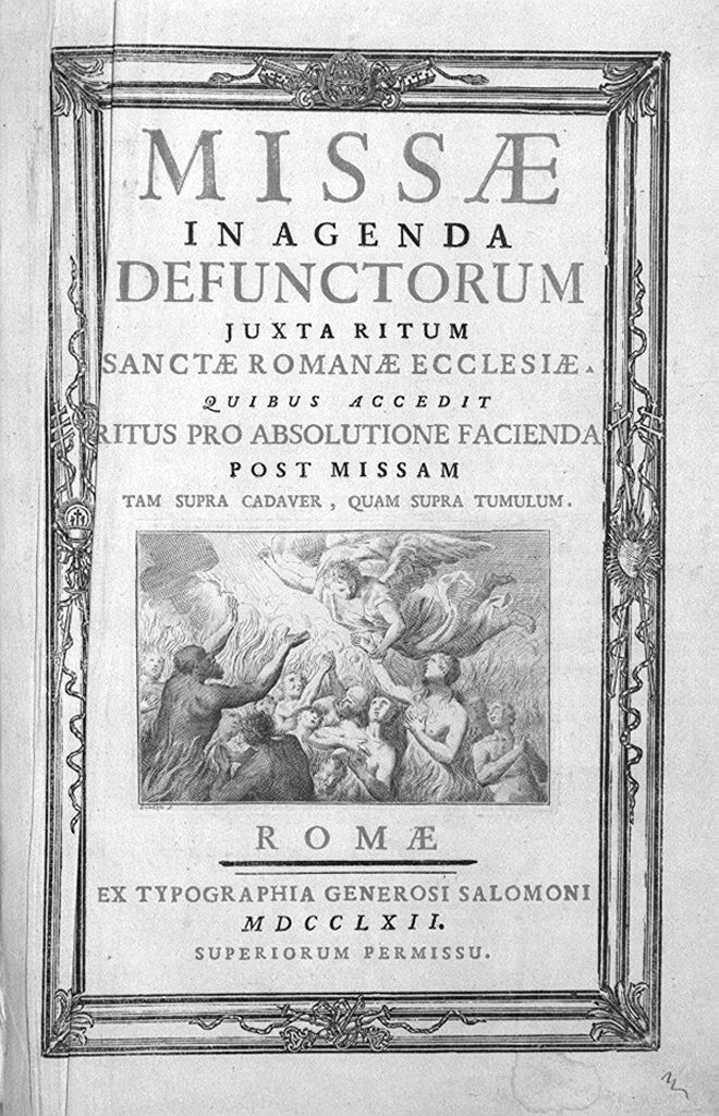 angeli che liberano le anime del purgatorio (stampa, elemento d'insieme) di Bombelli Pietro Leone (sec. XVIII)