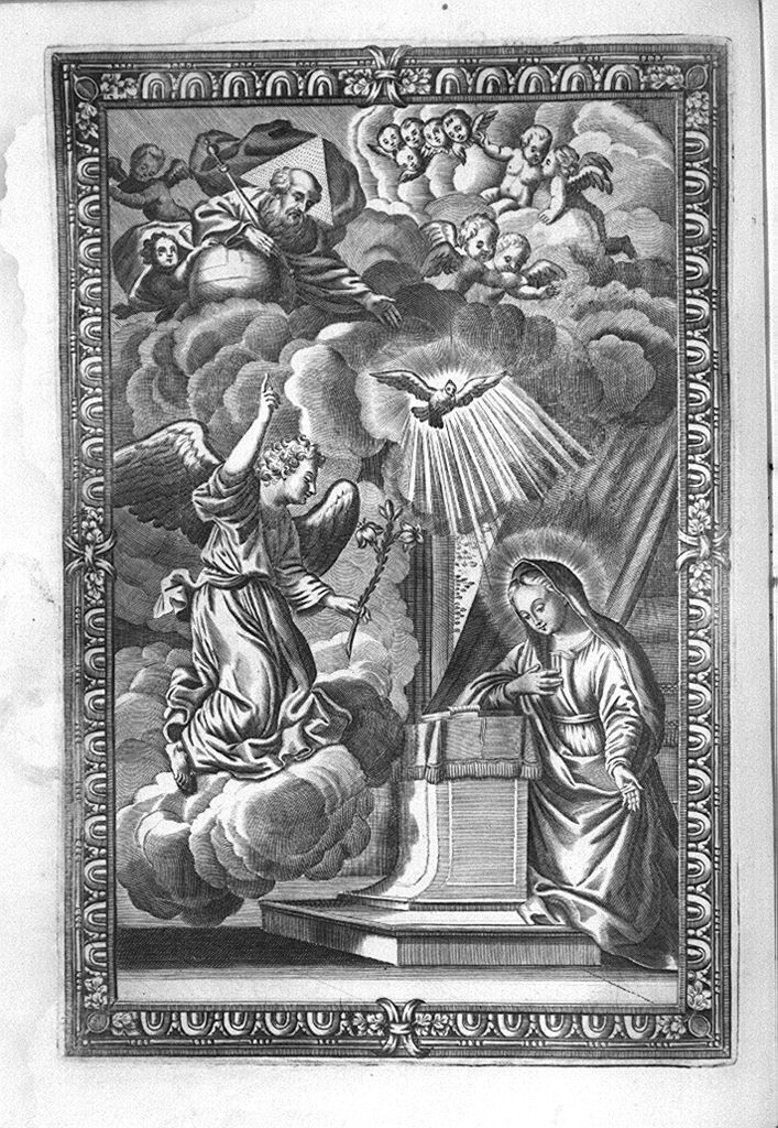 Annunciazione (stampa, elemento d'insieme) di Piccini Isabella (secc. XVII/ XVIII)