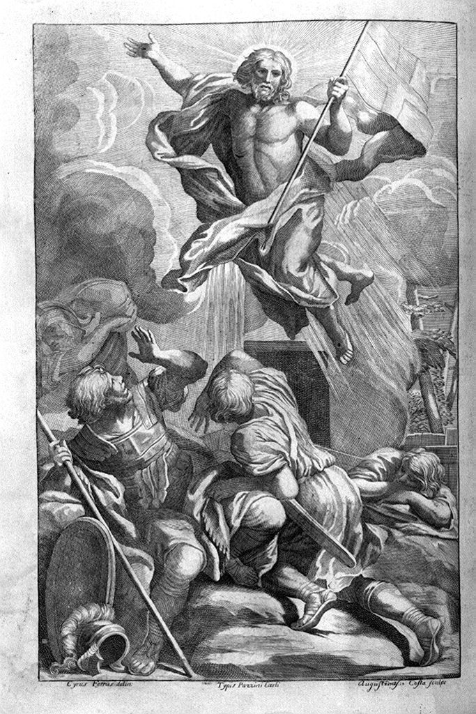 resurrezione di Cristo (stampa, elemento d'insieme) di Costa Agostino, Ferri Ciro (secc. XVIII/ XIX)