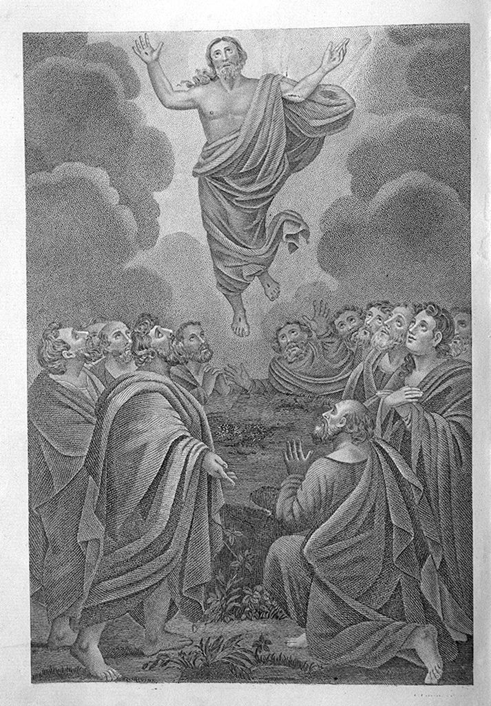 ascensione di Cristo (stampa, elemento d'insieme) di Cataneo Carlo (sec. XIX)