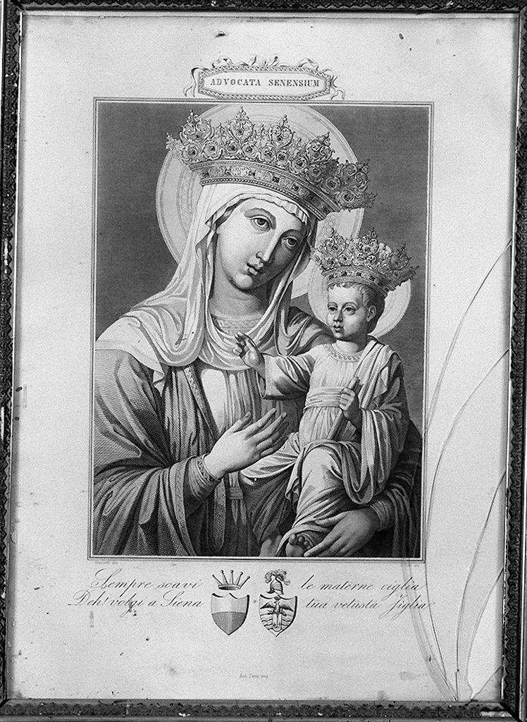 Madonna del Voto, Madonna con Bambino (stampa smarginata) di Testi Davide, Visconti Angelo (sec. XIX)