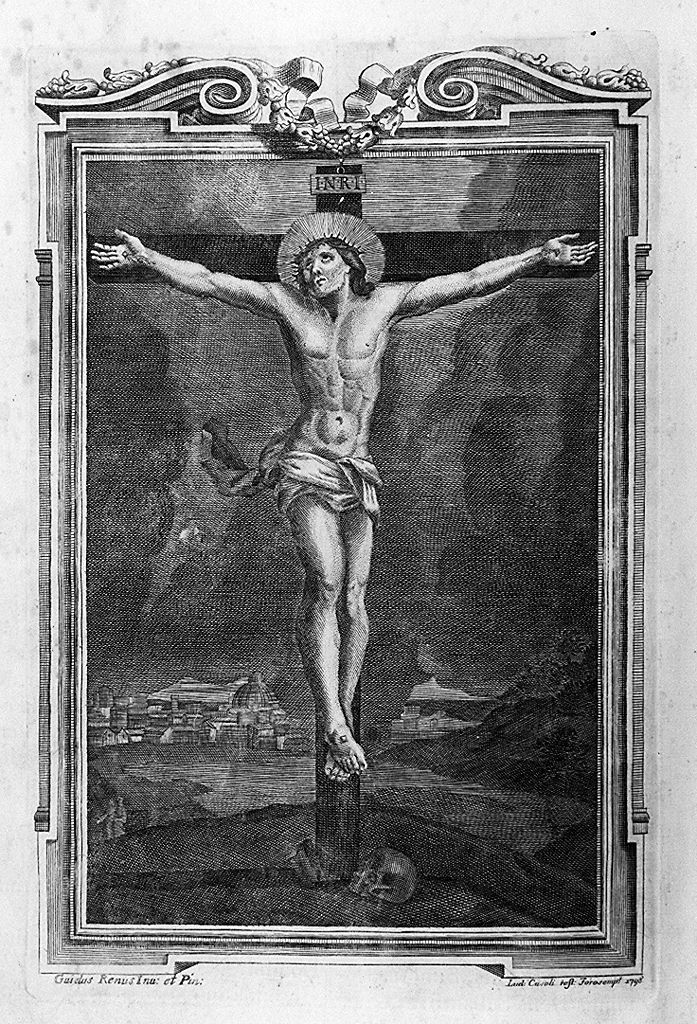 Cristo crocifisso (stampa, elemento d'insieme) di Reni Guido (sec. XVIII)