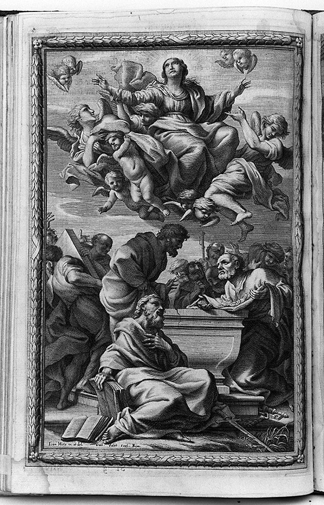 assunzione della Madonna (stampa, elemento d'insieme) di Vallet Guillaume, Miel Jan (sec. XVII)