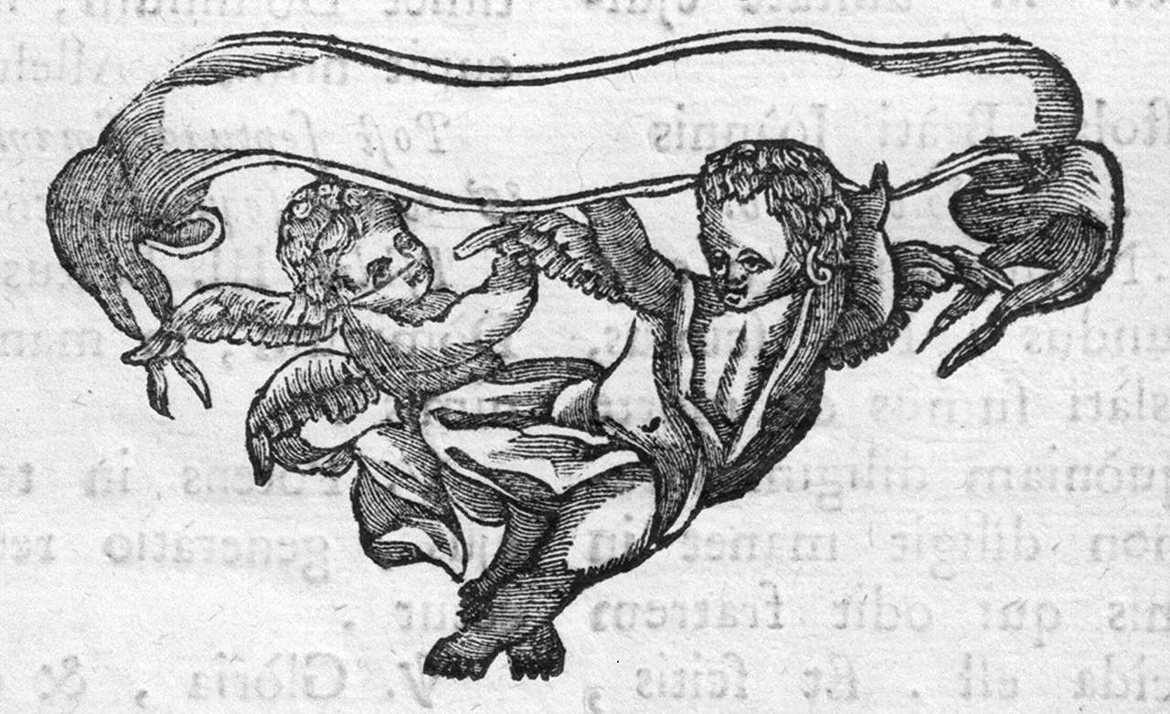 angelo in volo su piazza San Pietro (stampa, elemento d'insieme) di Piccini Isabella (sec. XVIII)