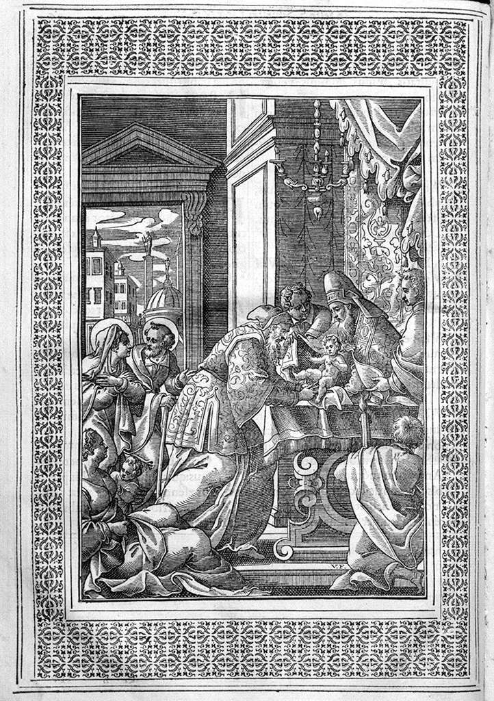 circoncisione di Gesù Bambino (stampa, elemento d'insieme) - ambito italiano (sec. XVII)