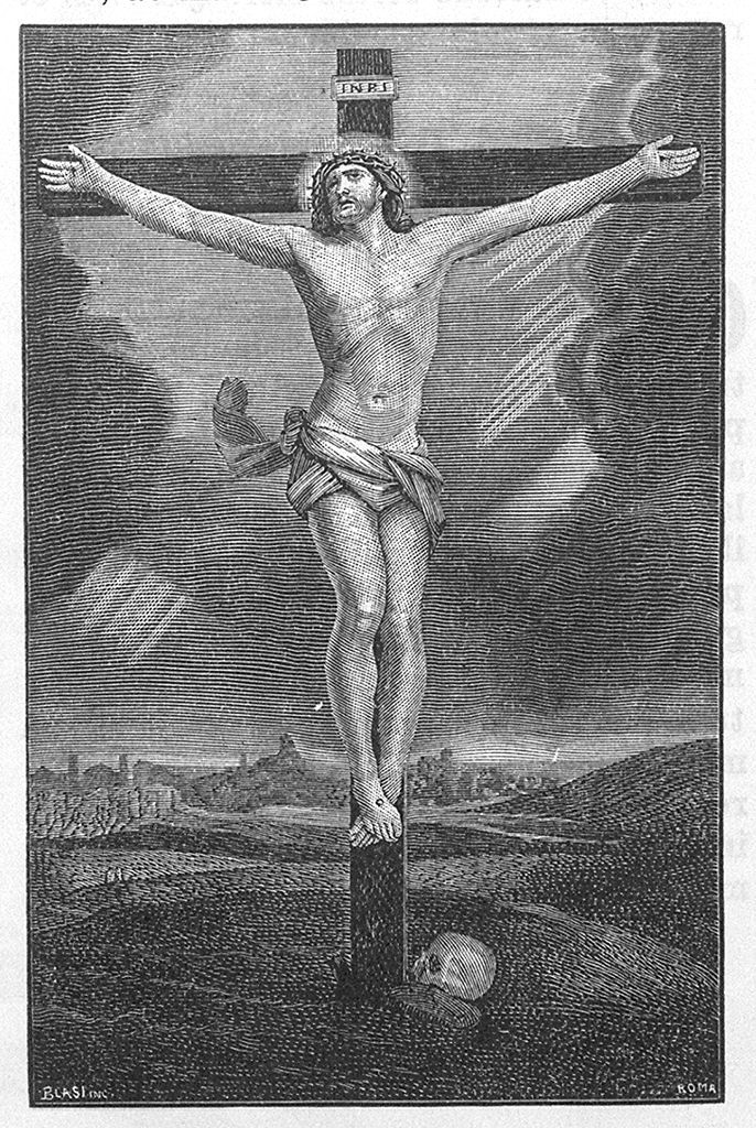 Cristo crocifisso (stampa, elemento d'insieme) di Reni Guido (sec. XX)