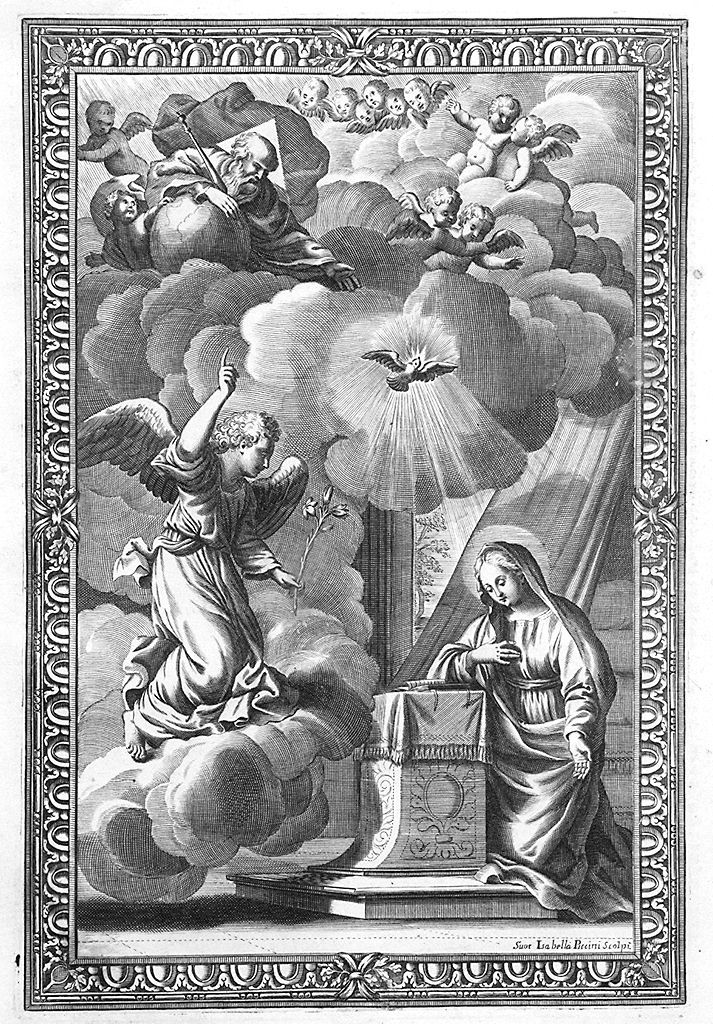 Annunciazione (stampa, elemento d'insieme) di Piccini Isabella (sec. XVIII)