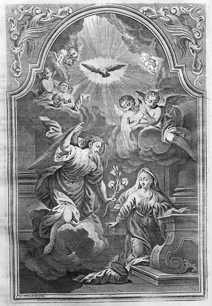 Annunciazione (stampa, elemento d'insieme) di Orsolini Carlo (sec. XVIII)