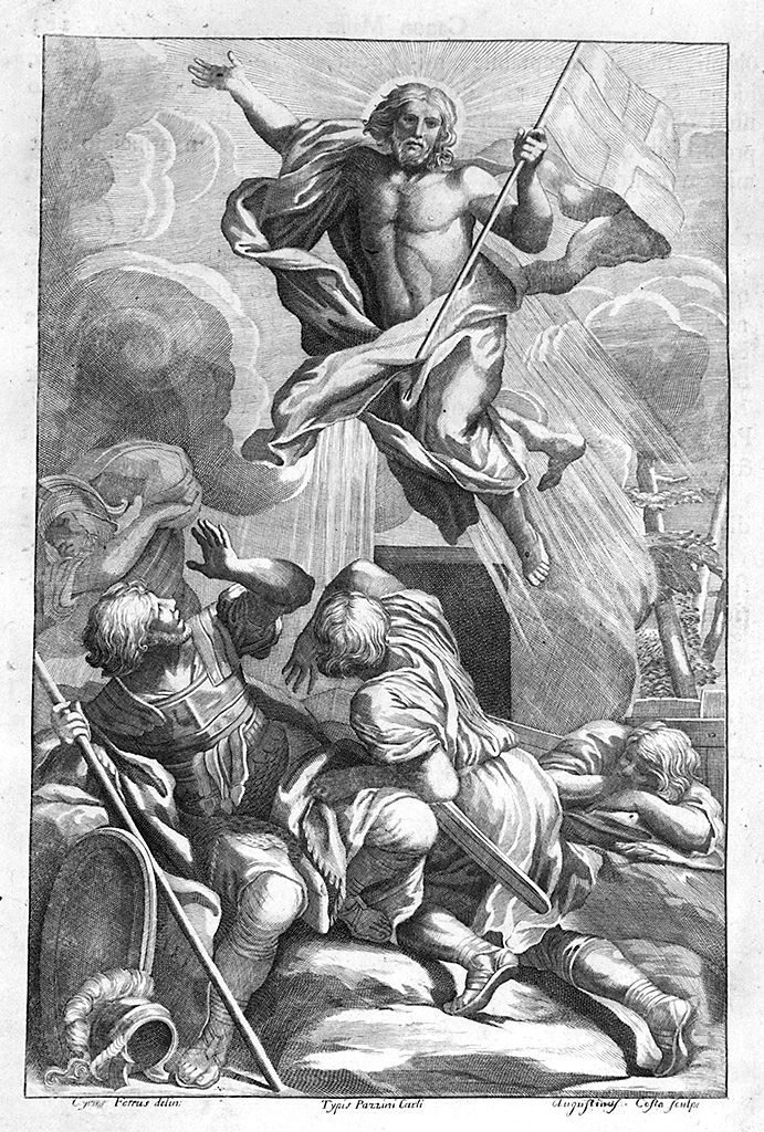 resurrezione di Cristo (stampa, elemento d'insieme) di Costa Agostino, Ferri Ciro (sec. XVIII)