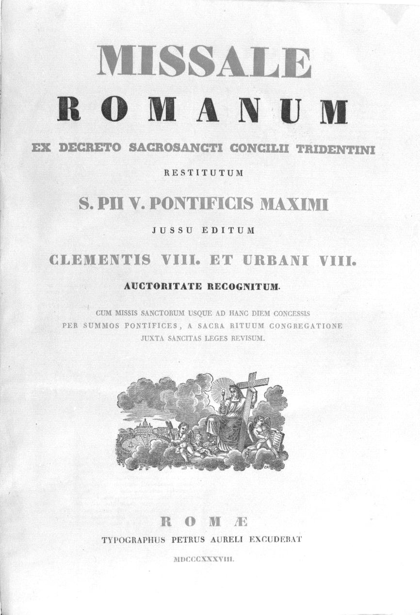 figura femminile allegorica con angeli (stampa) - ambito romano (sec. XIX)