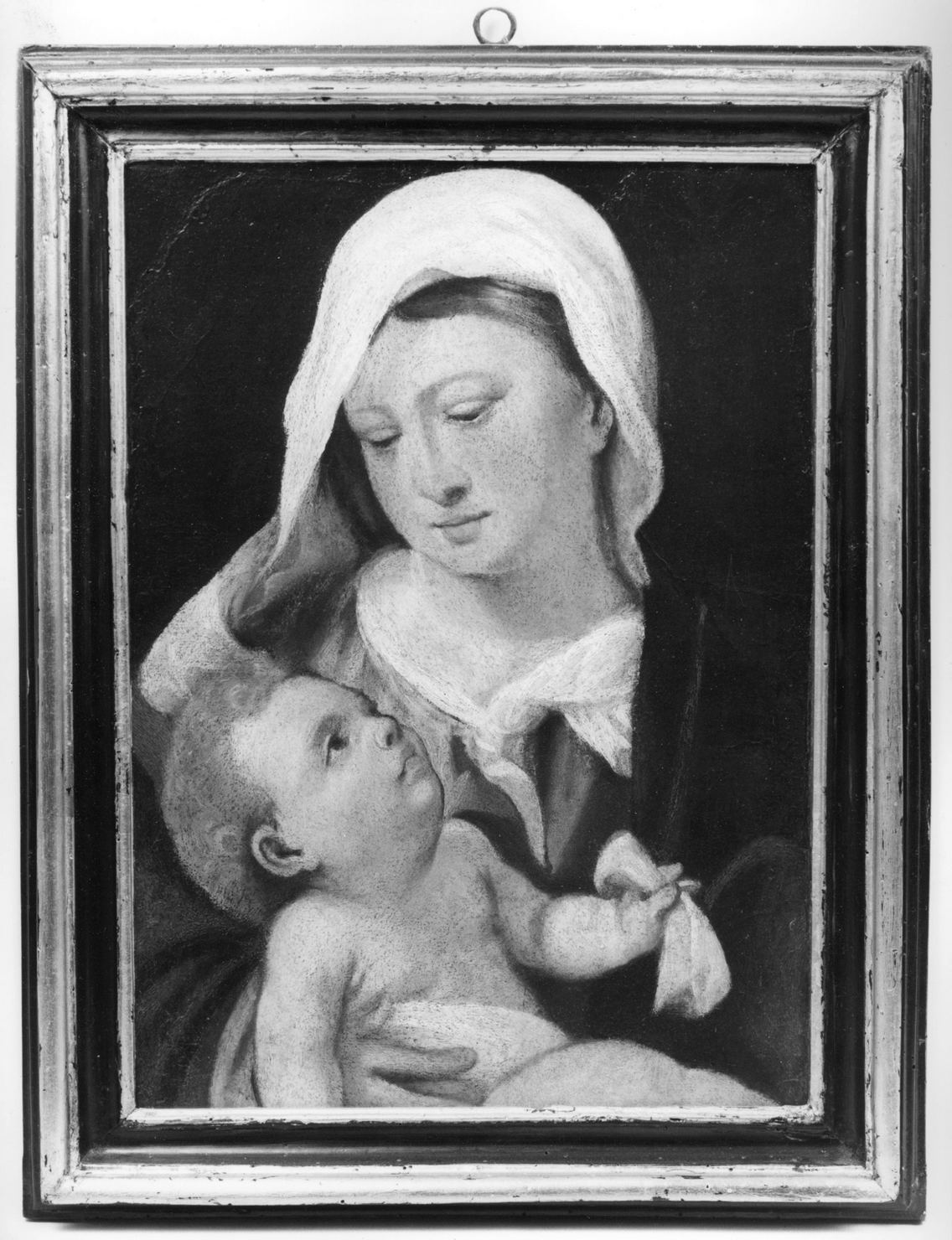 Madonna con Bambino (dipinto) di Pitati Bonifacio de' detto Bonifacio Veronese (cerchia) (seconda metà sec. XVI)