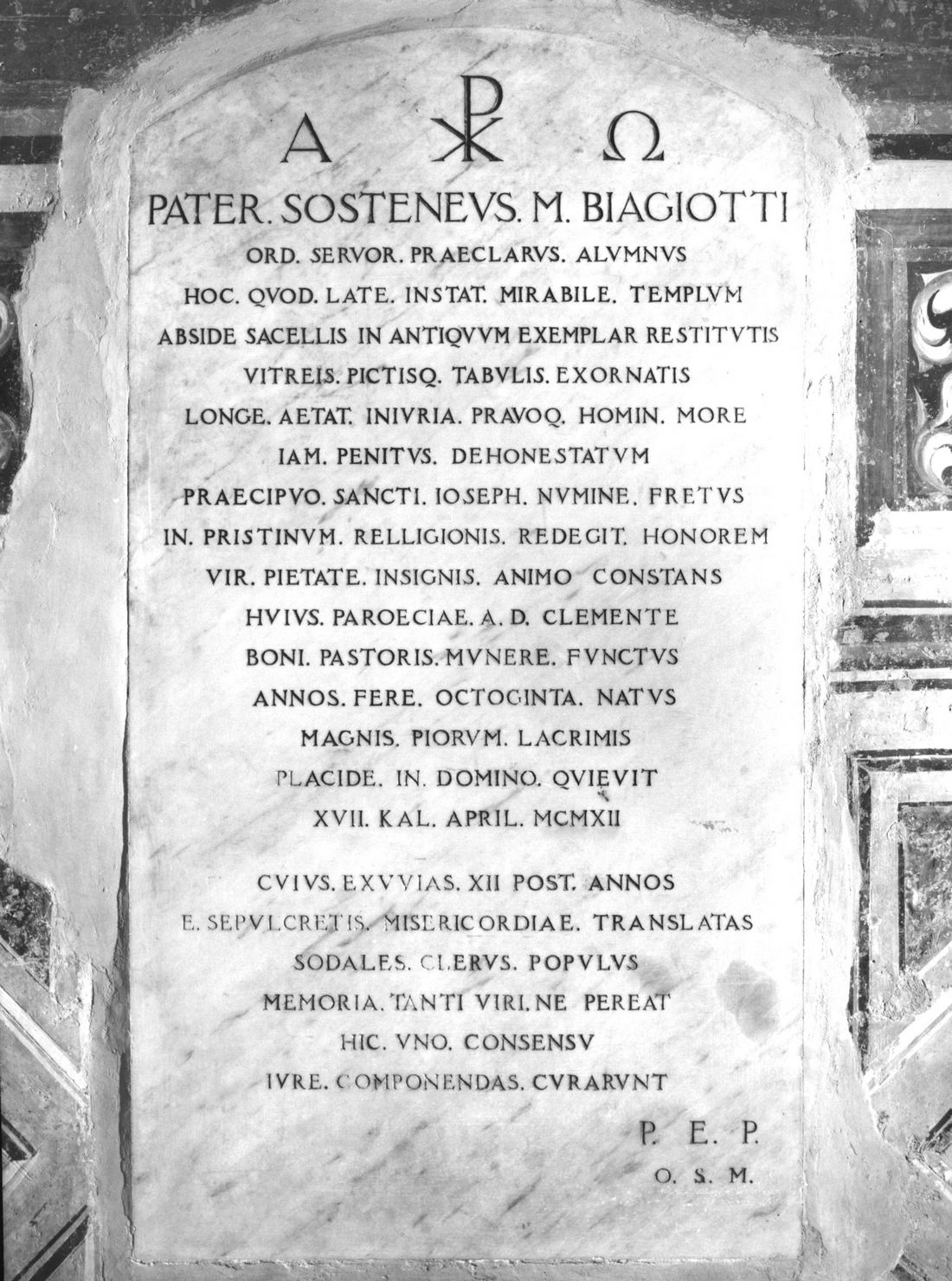 lapide commemorativa - bottega senese (sec. XX)