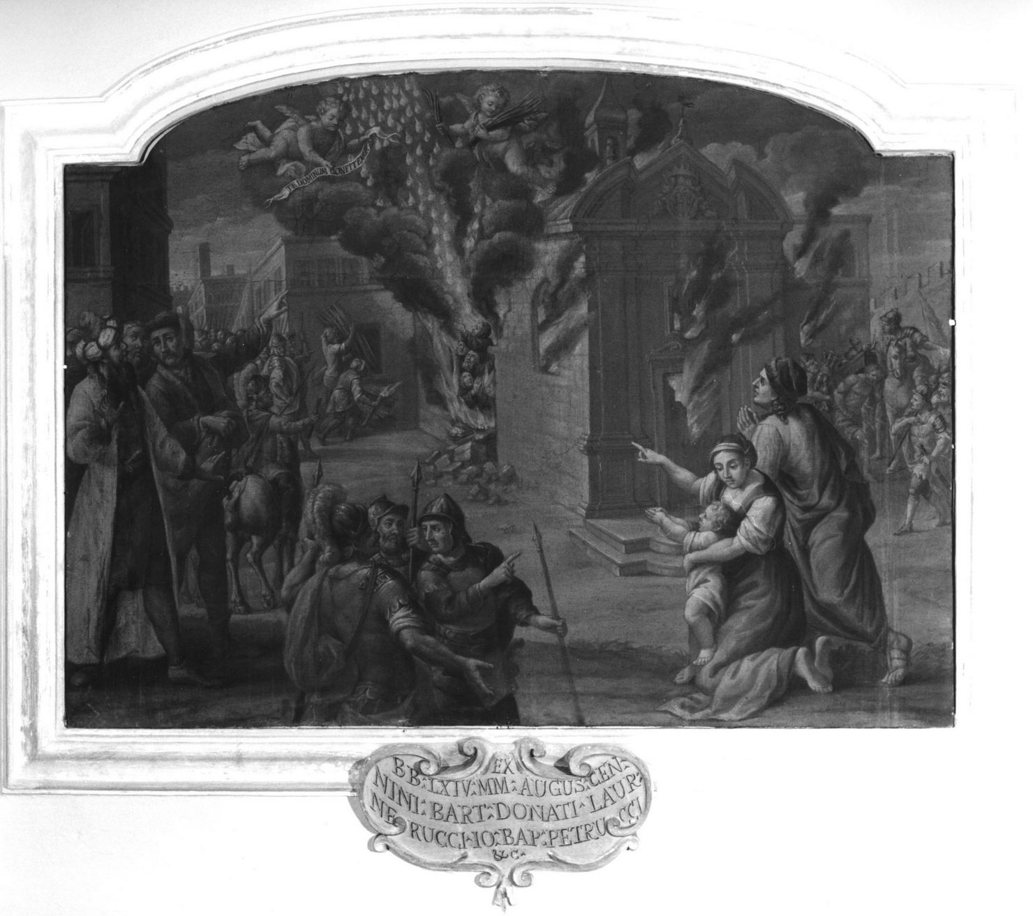 martirio dei sessantaquattro martiri serviti bruciati dai turchi (dipinto, ciclo) di Feliciati Francesco (bottega) (seconda metà sec. XVIII)