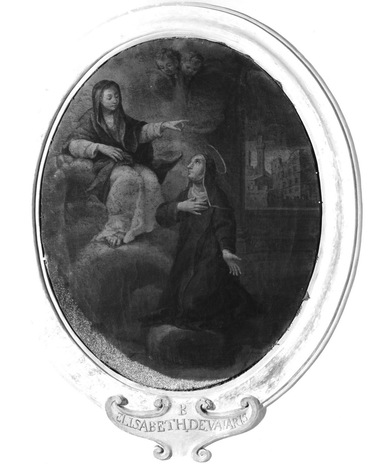 apparizione della Madonna alla beata Elisabetta de Vajari (dipinto, ciclo) di Feliciati Francesco (bottega) (seconda metà sec. XVIII)