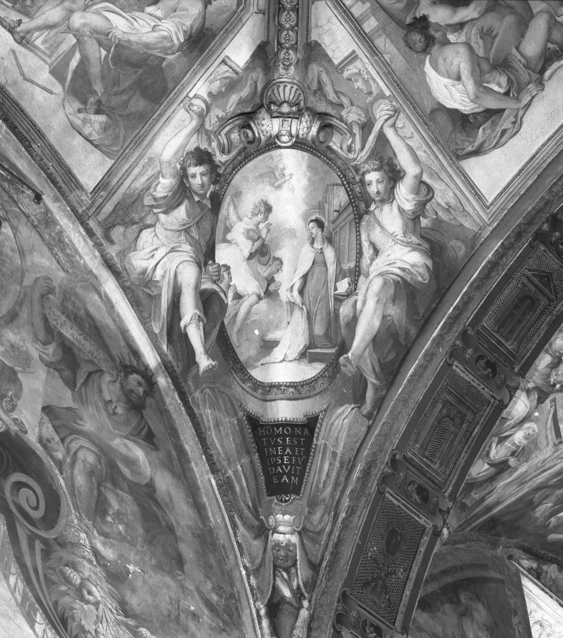 Annunciazione (dipinto, elemento d'insieme) di Barbatelli Bernardino detto Poccetti (fine/inizio secc. XVI/ XVII)