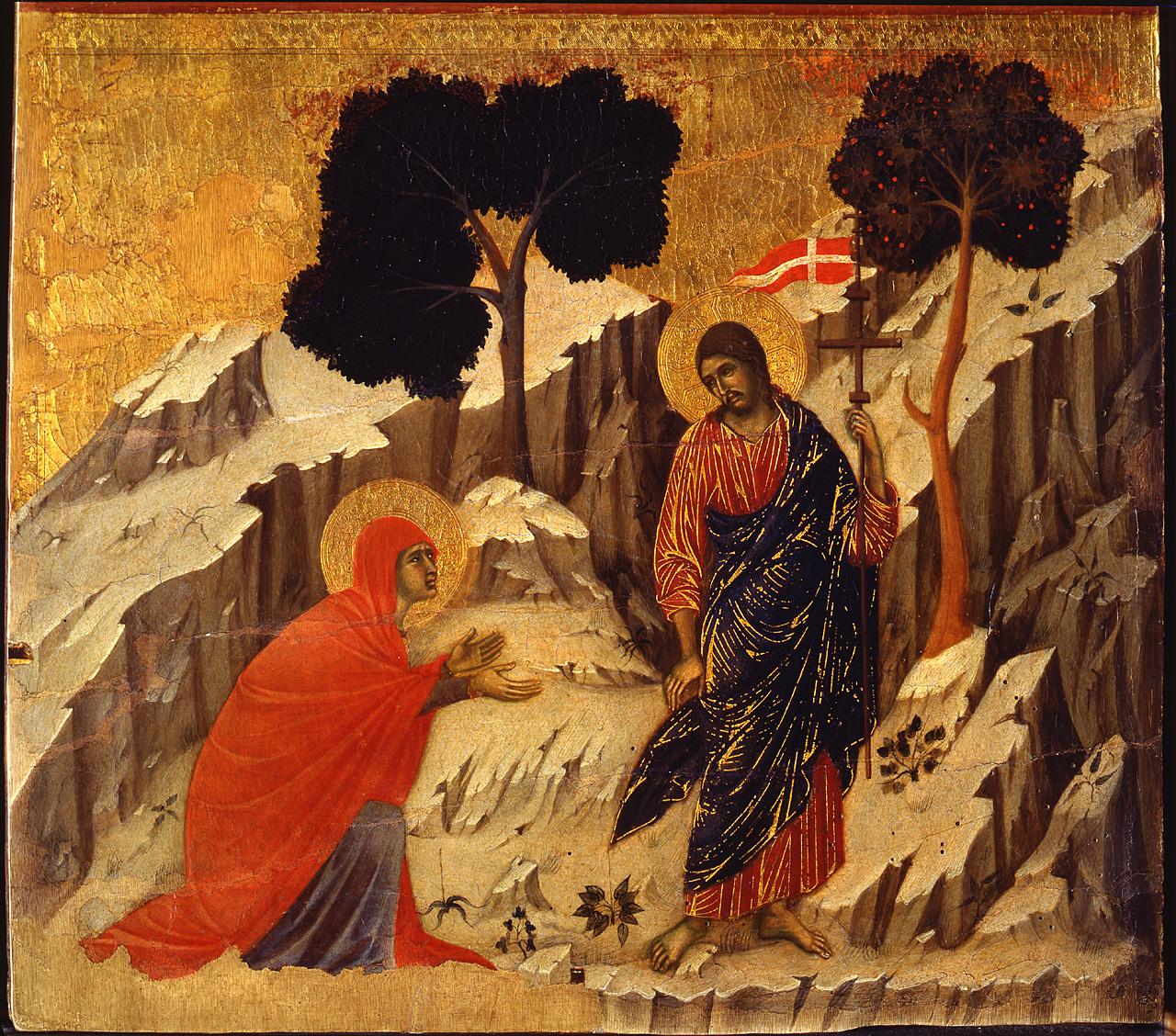apparizione di Cristo risorto a Santa Maria Maddalena (ancona, elemento d'insieme) di Duccio di Boninsegna (primo quarto sec. XIV)