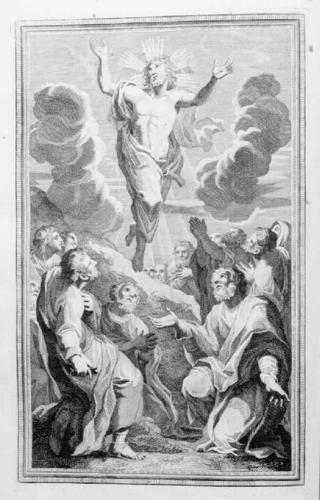 ascensione di Cristo (stampa, elemento d'insieme) - ambito romano (sec. XVIII)