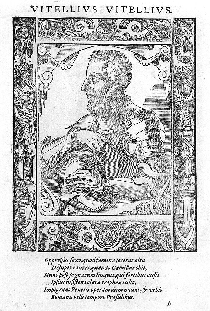 busto ritratto di Vitello Vitelli (stampa, stampa composita) di Stimmer Tobias (sec. XVI, sec. XVI)