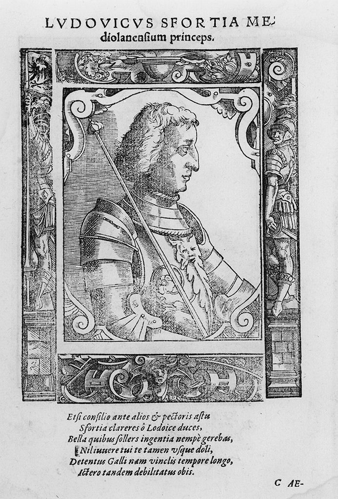 busto ritratto di Ludovico Sforza (stampa, stampa composita) di Stimmer Tobias (sec. XVI, sec. XVI)