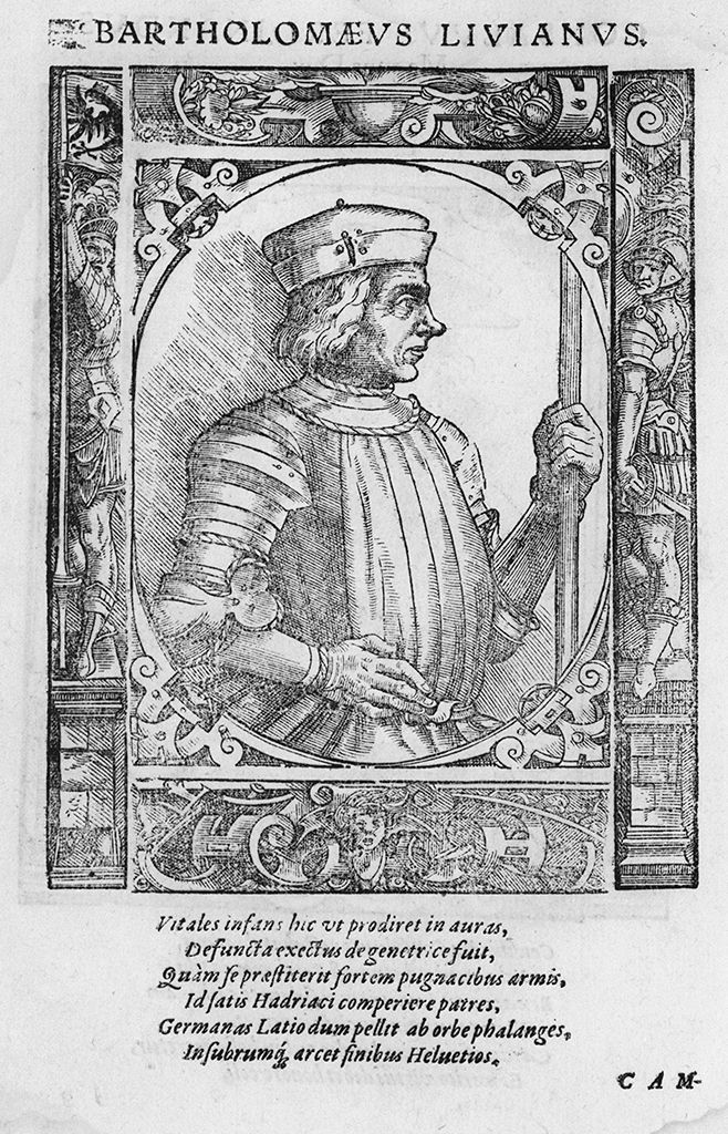 busto ritratto di Bartolomeo d'Alviano (stampa, stampa composita) di Stimmer Tobias (sec. XVI, sec. XVI)
