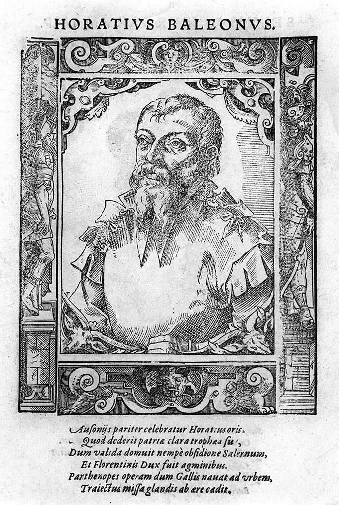 busto ritratto di Orazio Baglioni (stampa, stampa composita) di Stimmer Tobias (sec. XVI)
