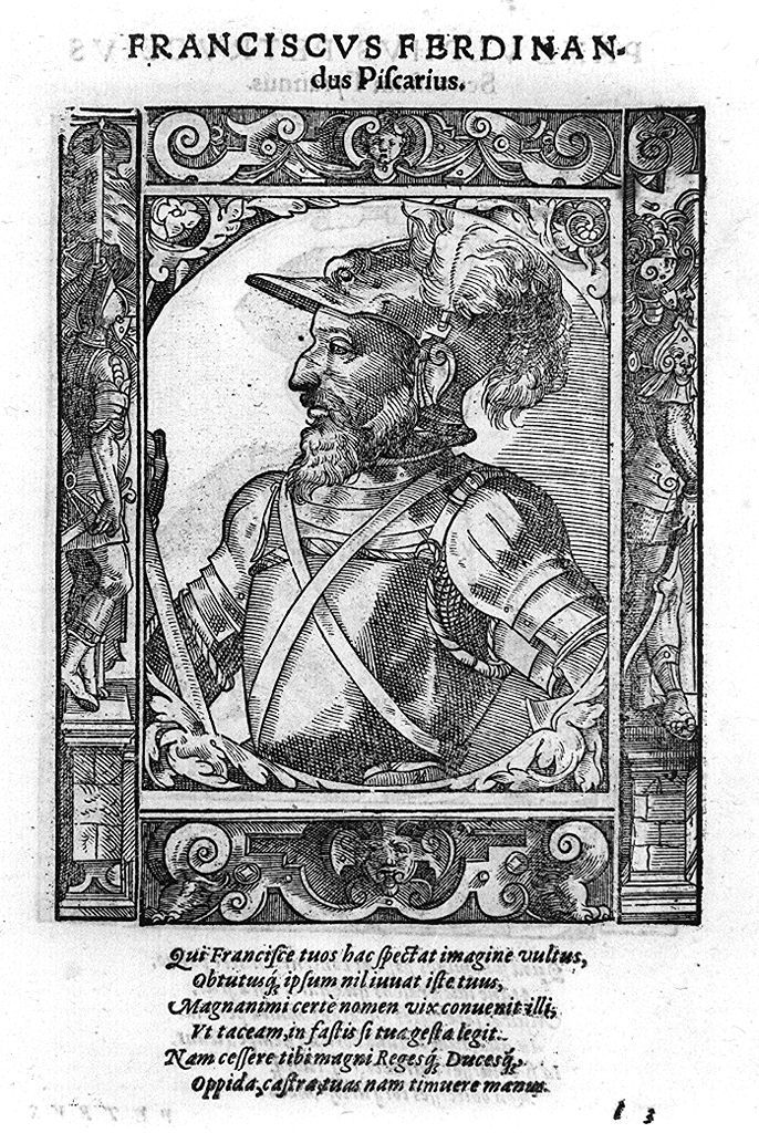 busto ritratto di Francesco Ferdinando Piscario (stampa, stampa composita) di Stimmer Tobias (sec. XVI, sec. XVI)