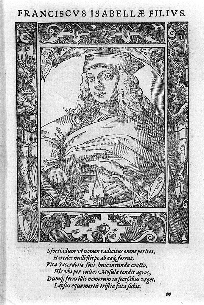 busto ritratto di Francesco d'Aragona (stampa, stampa composita) di Stimmer Tobias (sec. XVI, sec. XVI)