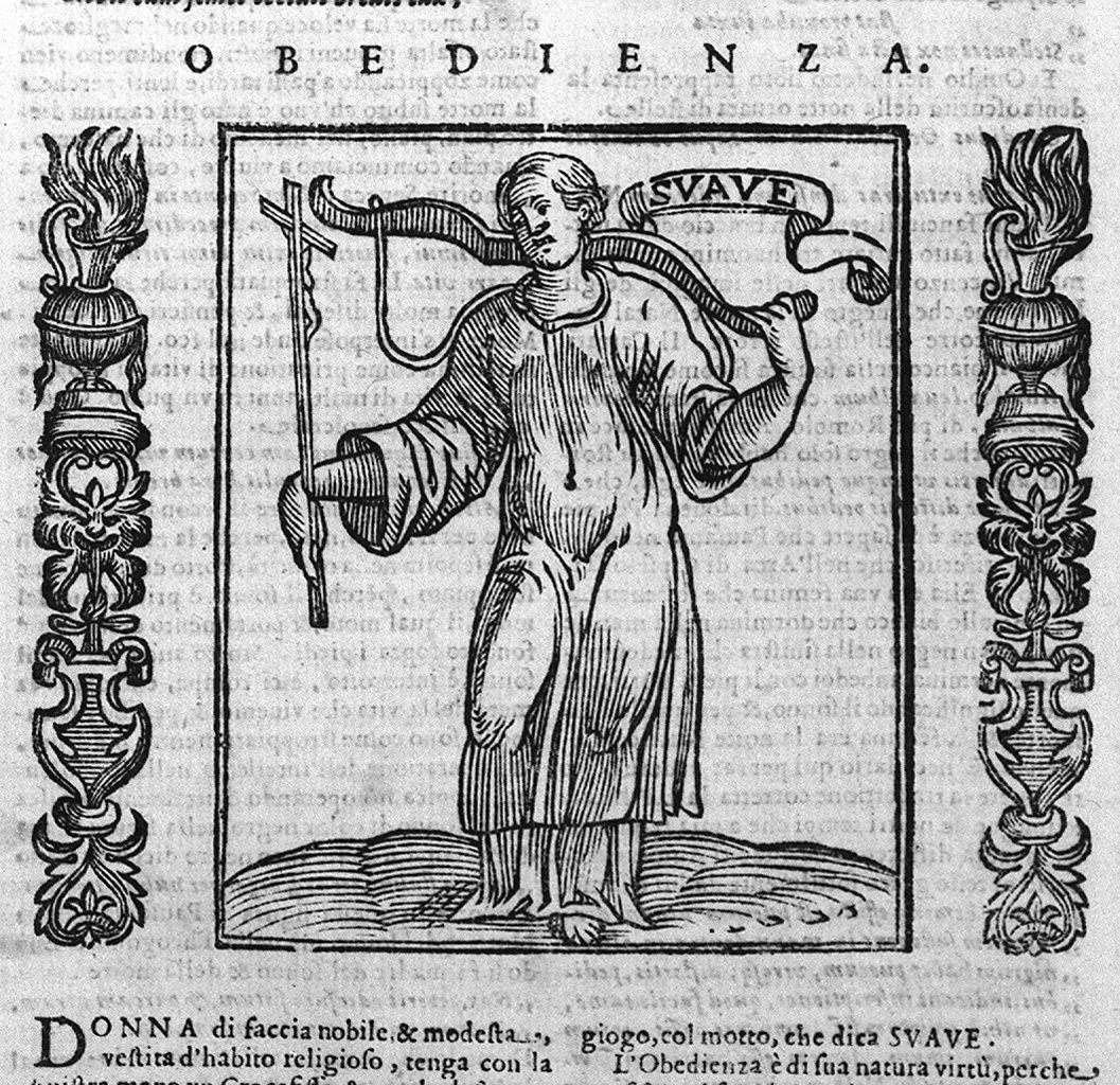 figura femminile con crocifisso e gioco sulle spalle (stampa, elemento d'insieme) - ambito veneto (sec. XVII)