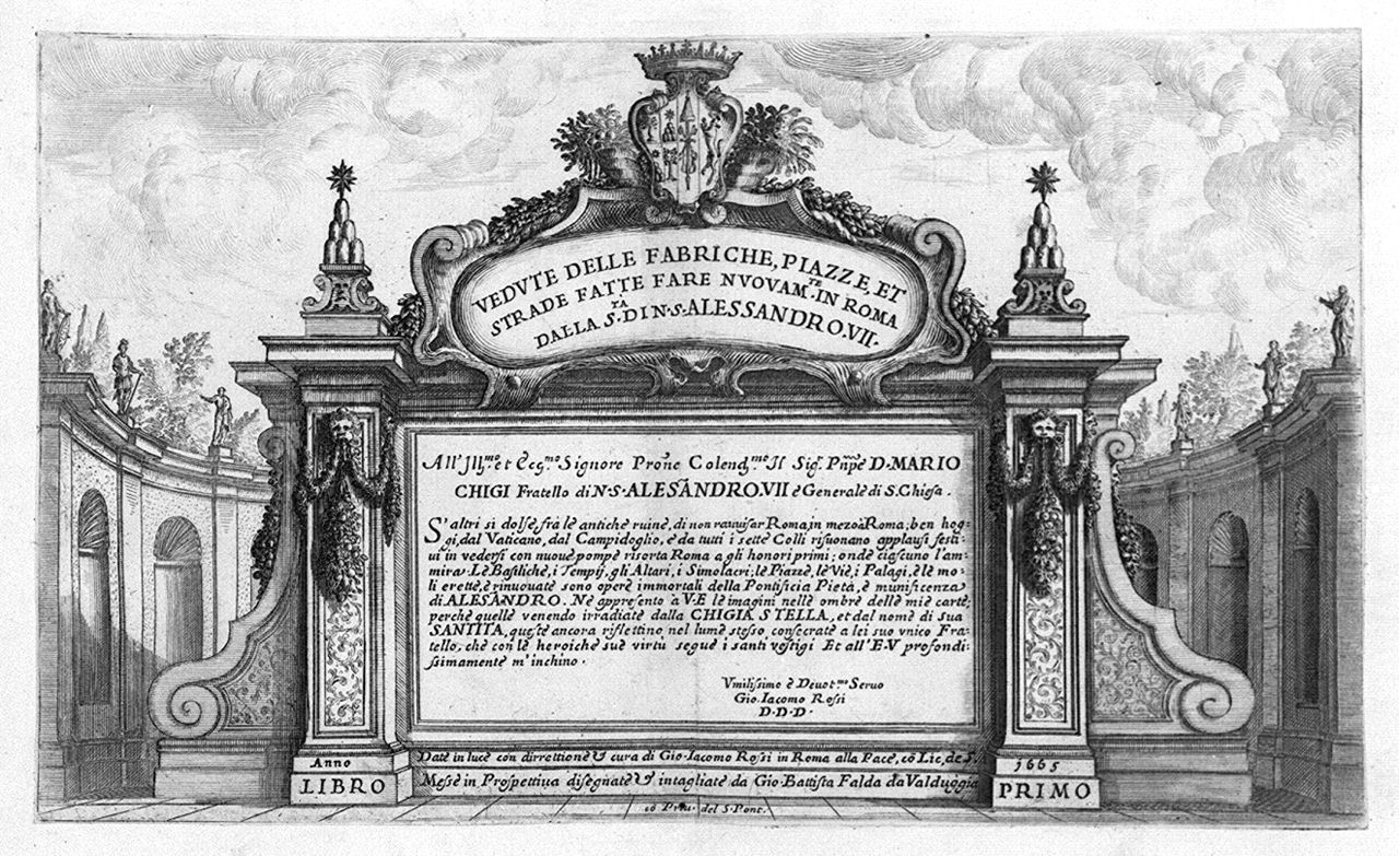prospetto architettonico (stampa, elemento d'insieme) di Falda Giovan Battista (sec. XVII)