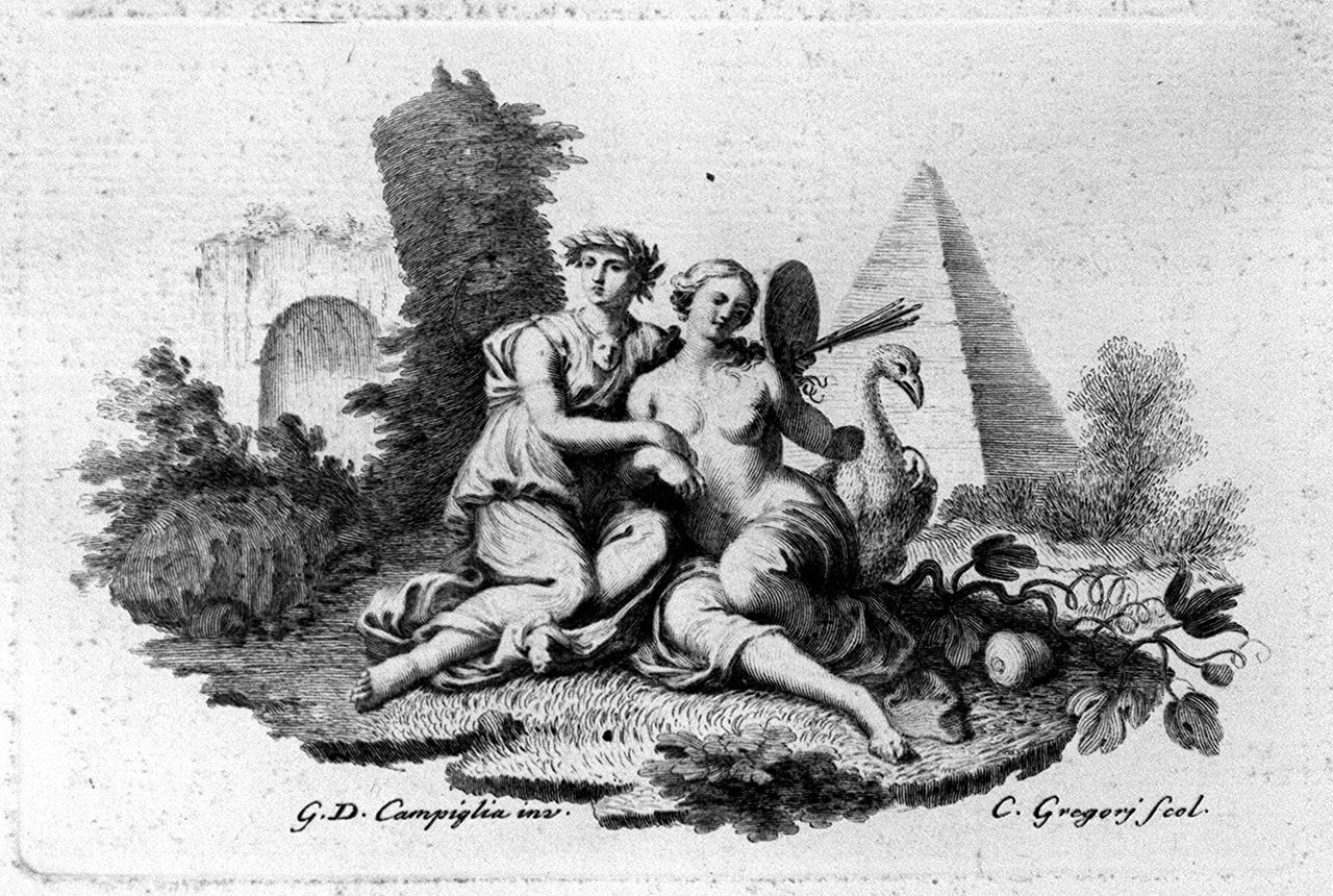 scena allegorica (stampa, elemento d'insieme) di Campiglia Giovanni Domenico (sec. XVIII)