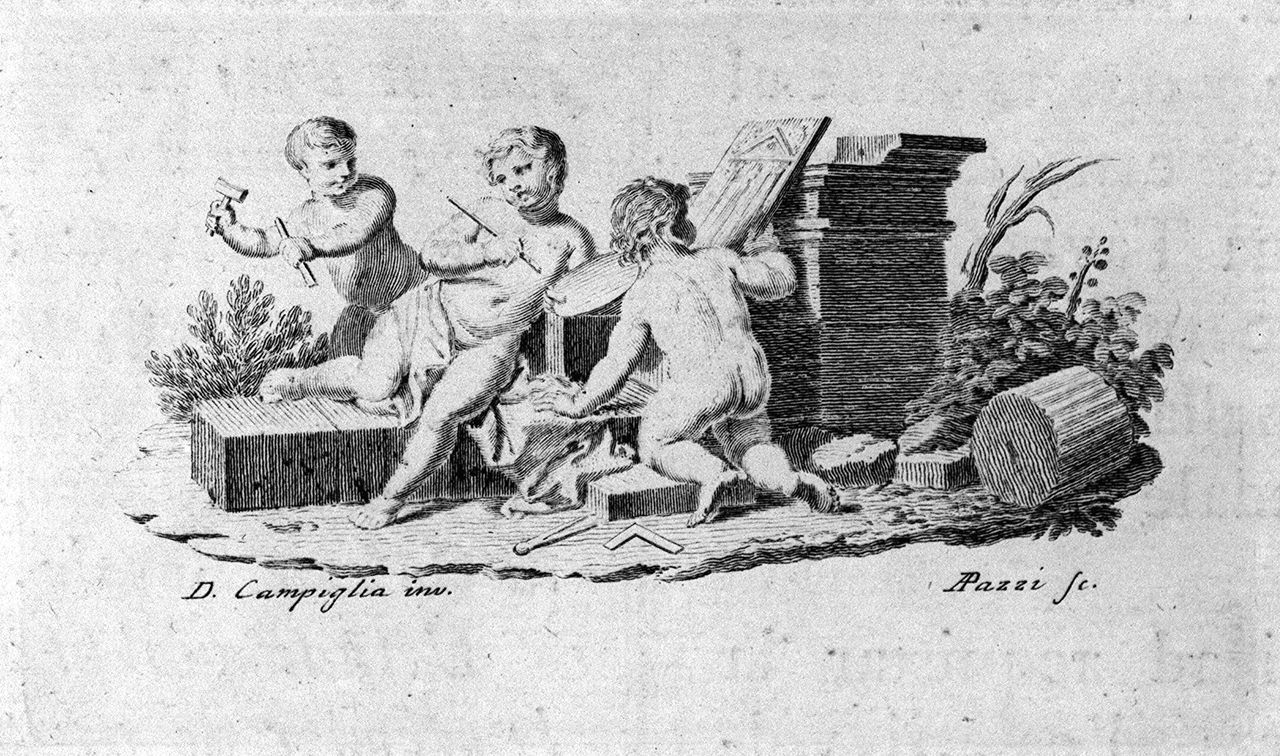 allegoria delle arti (stampa, elemento d'insieme) di Campiglia Giovanni Domenico (sec. XVIII)