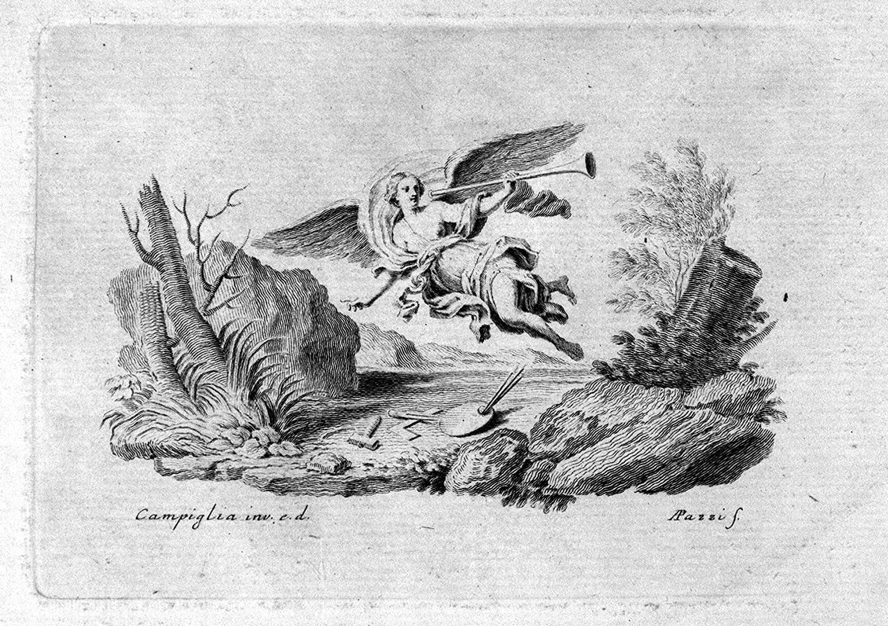 allegoria delle arti (stampa, elemento d'insieme) di Campiglia Giovanni Domenico (sec. XVIII)